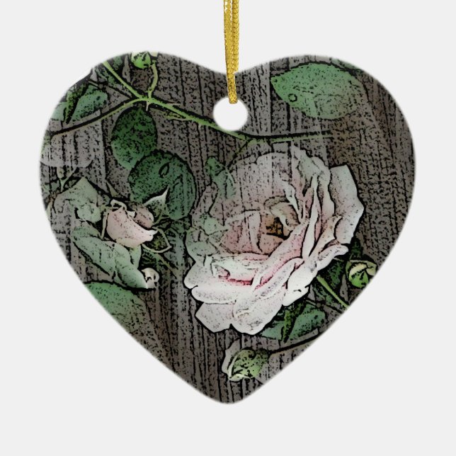 Ornamento De Cerâmica Rosas (Frente)