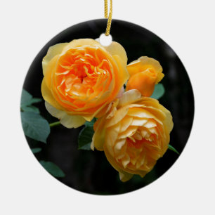 Ornamento De Cerâmica Rosas Amarelos