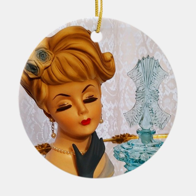 Ornamento De Cerâmica Rosas Azuis Vase Gama de Garrafa de Perfume (Frente)