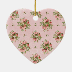 Ornamento De Cerâmica Rosas Chic