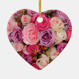 Ornamento De Cerâmica Rosas cor-de-rosa misturados por Therosegarden