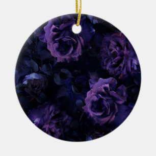 Ornamento De Cerâmica Rosas de Moody Roxo