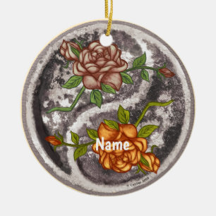 Ornamento De Cerâmica Rosas Retro Yin Yang