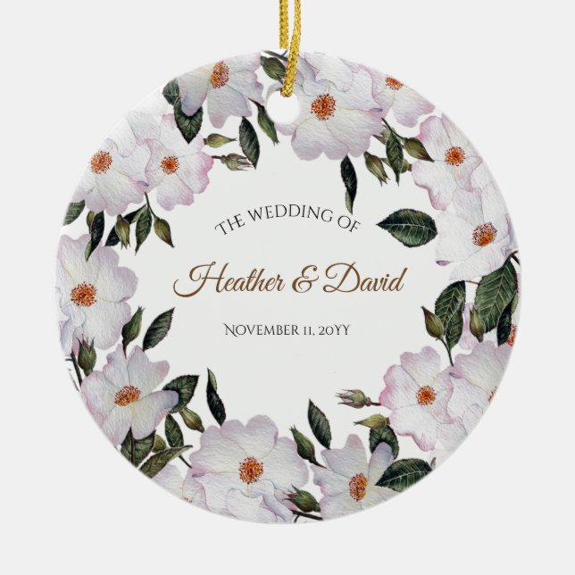 Ornamento De Cerâmica Rosas Rosa-d-água Ballerina Design Floral (Frente)