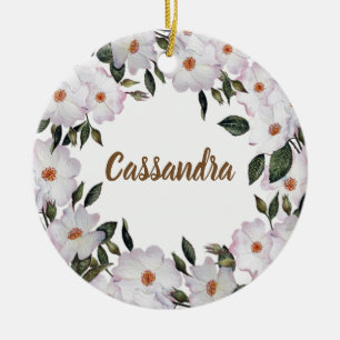 Ornamento De Cerâmica Rosas Rosa-d-água Ballerina Design Floral