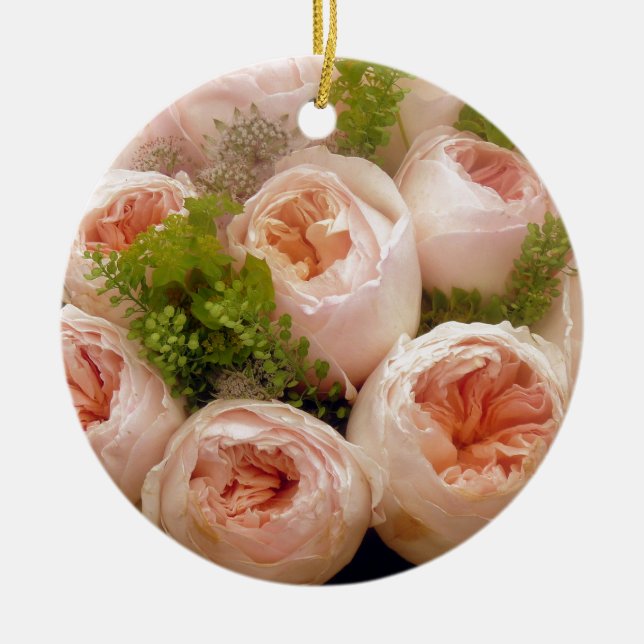 Ornamento De Cerâmica Rosas rosa-precioso (Frente)