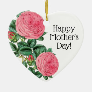Ornamento De Cerâmica Rosas Rosa Rosa Dias de as mães Bonitas
