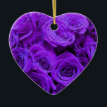 Ornamento De Cerâmica rosas roxas violetas românticas, buquê de rosa bon<br><div class="desc">buquê roxo violeta romântico de rosas</div>