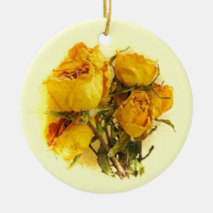 Ornamento De Cerâmica Rosas secas