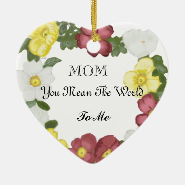 Ornamento De Cerâmica Rosas Selvagens Editáveis Ornament Cerâmico do Dia (Frente)