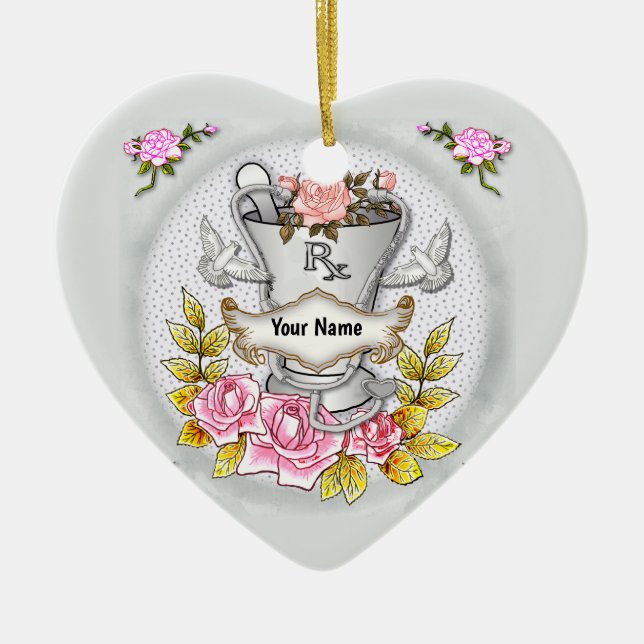 Ornamento De Cerâmica Roses RX Almofariz (Frente)