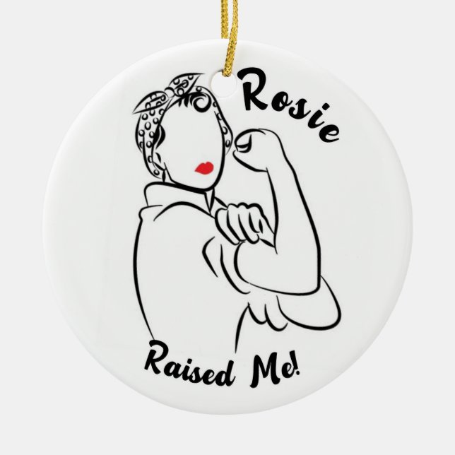 Ornamento De Cerâmica Rosie Raised Decade - Impressão de tela (Frente)