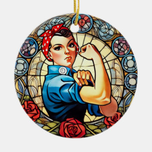 Ornamento De Cerâmica Rosie the Riveter