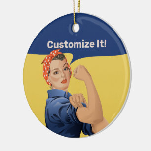 Ornamento De Cerâmica Rosie the Riveter
