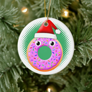 Ornamento De Cerâmica Rosquinha Com Olhos E Prensas Santas Desenho De Ch