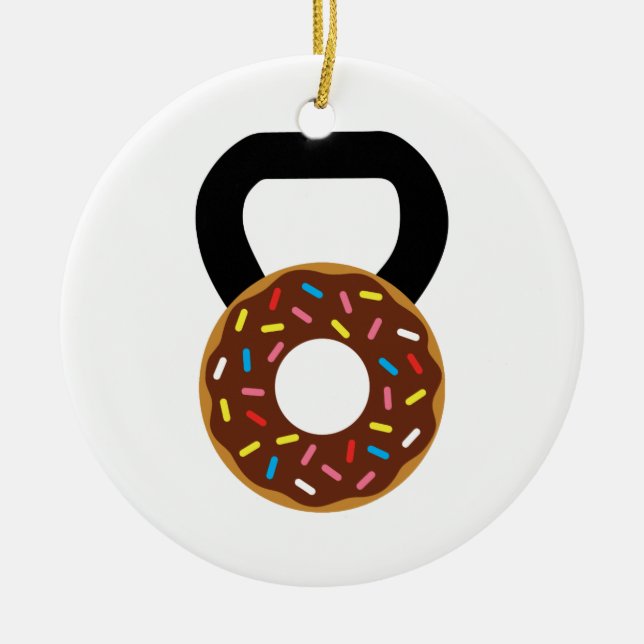 Ornamento De Cerâmica Rosquinha Kettlebell (Frente)