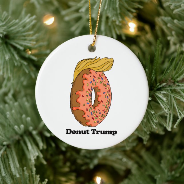 Ornamento De Cerâmica Rosquinha Trump - - Político - (Árvore)