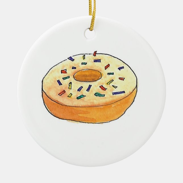 Ornamento De Cerâmica Rosquinhas e bolos para o Natal (Frente)