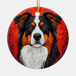 Ornamento De Cerâmica Rosto de cachorro fofo