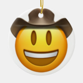 Ornamento De Cerâmica Rosto de Cowboy emoji