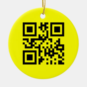Ornamento De Cerâmica ☐ Rosto Feliz Sorrindo Emoji — Código QR