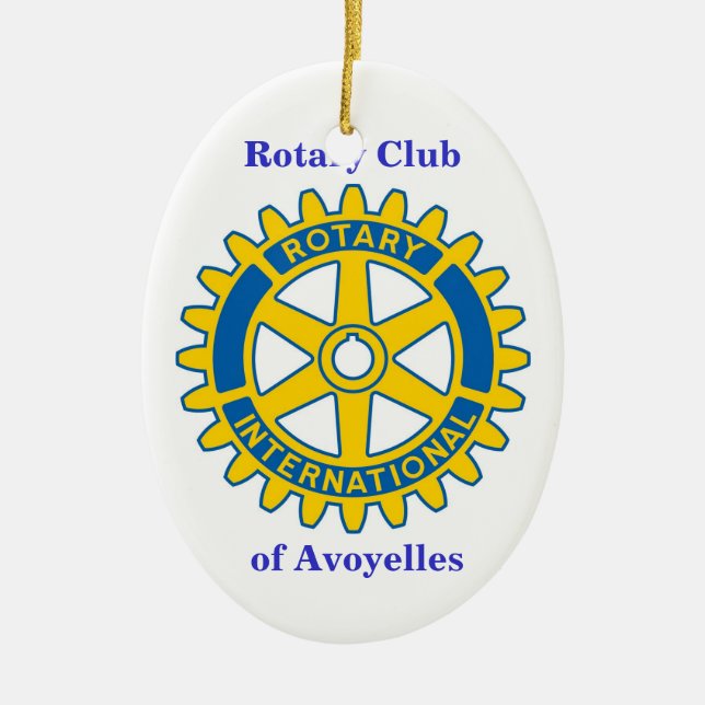 Ornamento De Cerâmica Rotary Club, de Avoyelles (Frente)