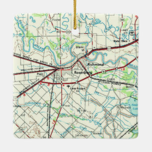 Ornamento De Cerâmica Roteiro do Rosenberg TX Vintage