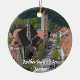 Ornamento De Cerâmica Rothenburg ob der tauber — cidade antiga de cima