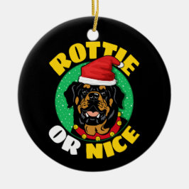 Ornamento De Cerâmica Rottie ou Nice Rottweiler Natal