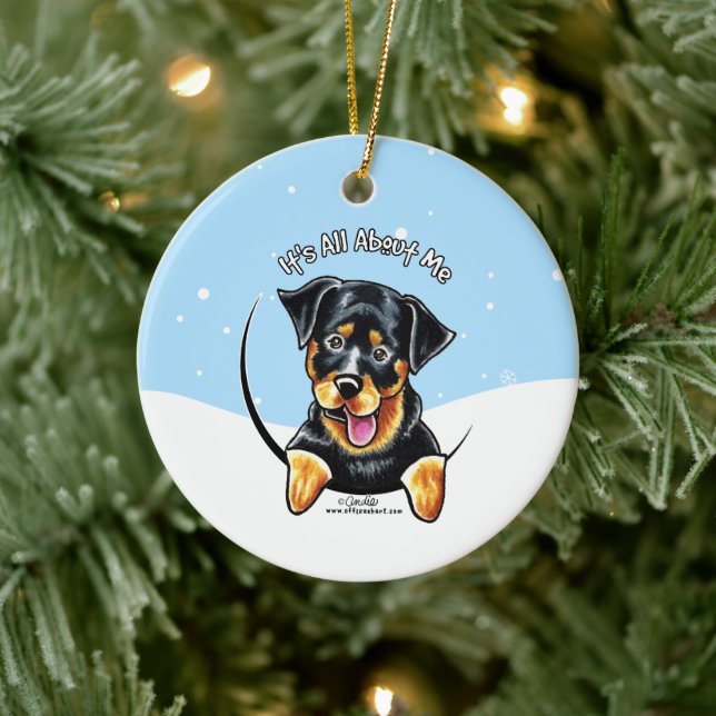 Ornamento De Cerâmica Rottweiler É Tudo Sobre Mim Natal (Árvore)
