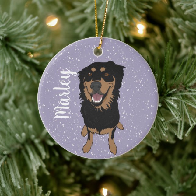 Ornamento De Cerâmica Rottweiler Misturar Natal (Árvore)