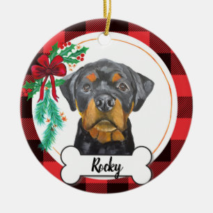 Ornamento De Cerâmica Rottweiler Ornament