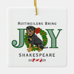 Ornamento De Cerâmica Rottweilers traga alegria