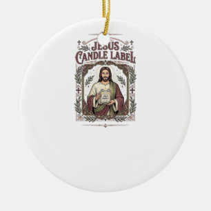 Ornamento De Cerâmica Rótulo de Vela Jesus Vela Jesus Fé Cristã Vi