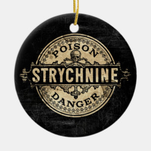 Ornamento De Cerâmica Rótulo Venenoso do Estilo Vintage Strychnine