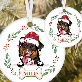 Ornamento De Cerâmica Rough Collie Dog - Presente de Natal Personalizado