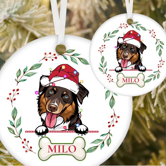 Ornamento De Cerâmica Rough Collie Dog - Presente de Natal Personalizado (Criador carregado)