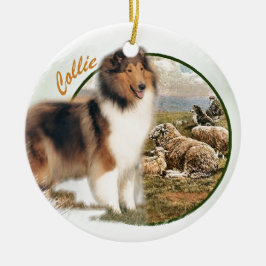 Ornamento De Cerâmica Rough Collie Keeper da ovelha