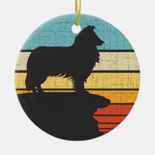 Ornamento De Cerâmica Rough Collie Owner Retro Vintage 60s 70s Cachorro 