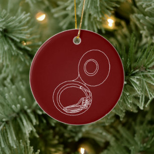 Ornamento De Cerâmica Rough Tuba Drawing