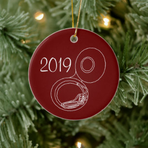 Ornamento De Cerâmica Rough Tuba Drawing