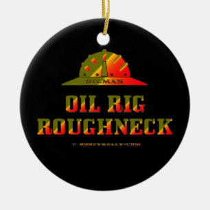 Ornamento De Cerâmica Roughneck da plataforma petrolífera, lixo do camp