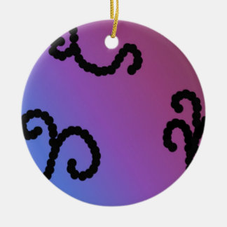 Ornamento De Cerâmica Roxo Clássico e Redemoinho de Contas Preto