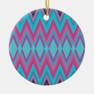 Ornamento De Cerâmica Roxo e Aqua Tribal