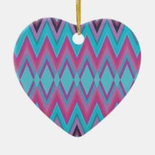 Ornamento De Cerâmica Roxo e Aqua Tribal