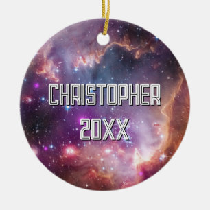 Ornamento De Cerâmica Roxo Espacial Exterior Galáctico