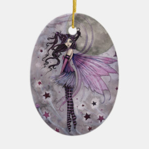 Ornamento De Cerâmica Roxo Fairy Fantasy Art de Molly Harrison