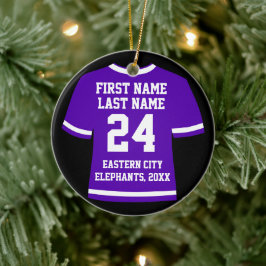 Ornamento De Cerâmica Roxo Futebol Soccer Hockey Jersey