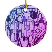 Roxo na moda da decoração do Natal da moda do