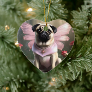 Ornamento De Cerâmica Royal Pug: A Princesa Fada dos Reinos Encantados